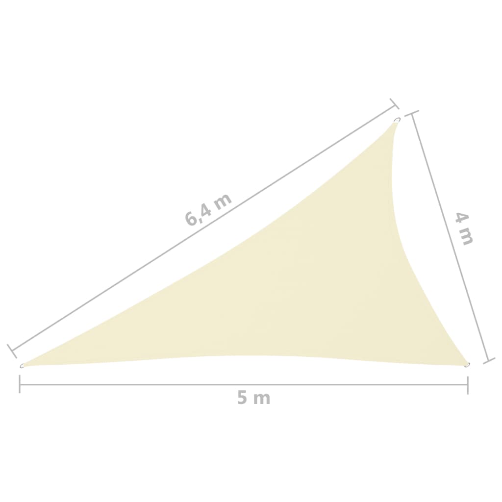 Parasole a Vela Oxford Triangolare 4x5x6,4 m Crema cod mxl 66451