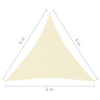 Parasole a Vela in Tessuto Oxford Triangolare 6x6x6m Crema