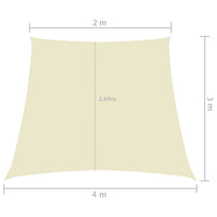 Parasole a Vela in Tela Oxford a Trapezio 2/4x3 m Crema 135241