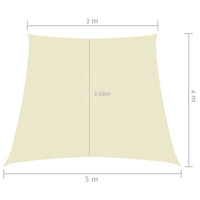 Parasole a Vela in Tela Oxford a Trapezio 3/5x4 m Crema