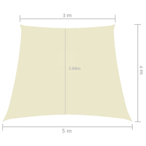 Parasole a Vela in Tela Oxford a Trapezio 3/5x4 m Crema