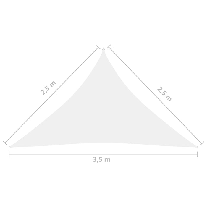 Parasole a Vela Oxford Triangolare 2,5x2,5x3,5 m Bianco 135279