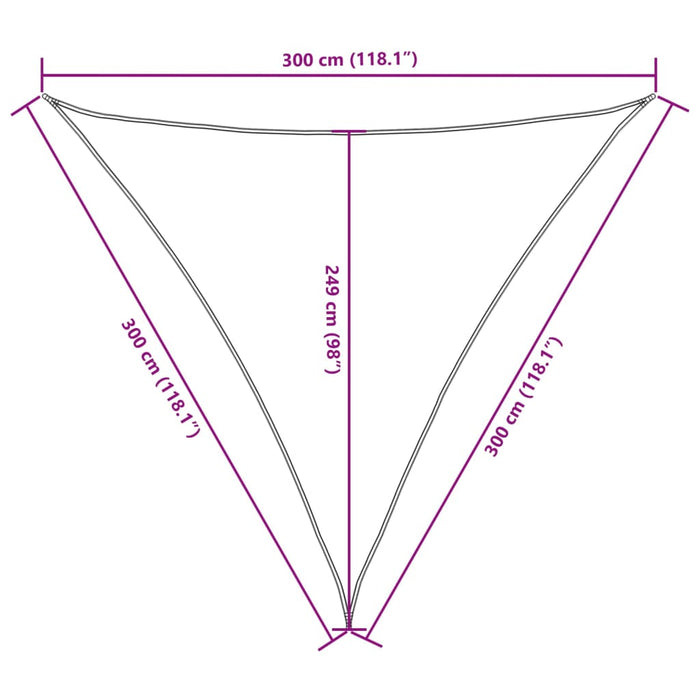 Parasole a Vela Oxford Triangolare 3x3x3 m Bianco 135280