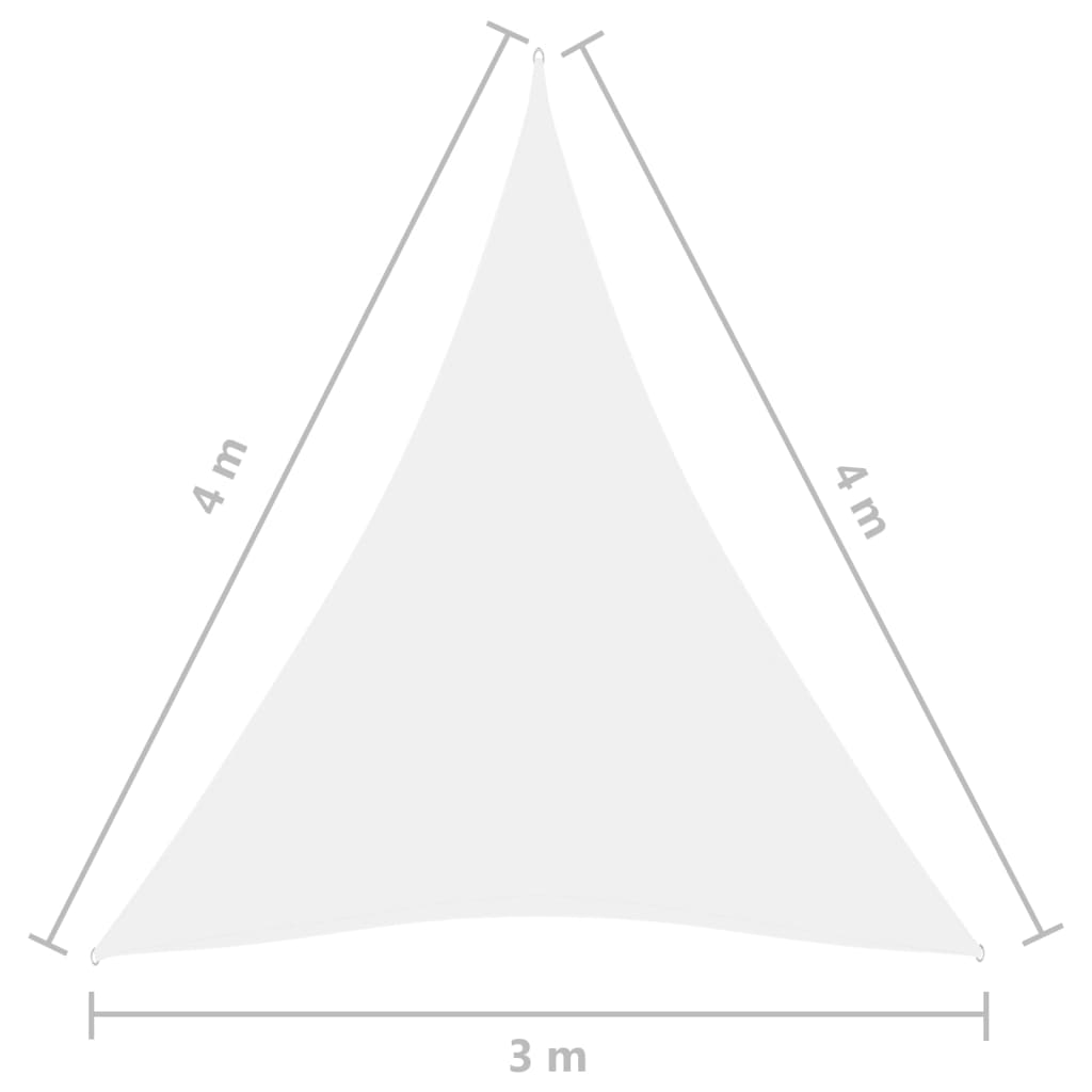 Parasole a Vela Oxford Triangolare 3x4x4 m Bianco