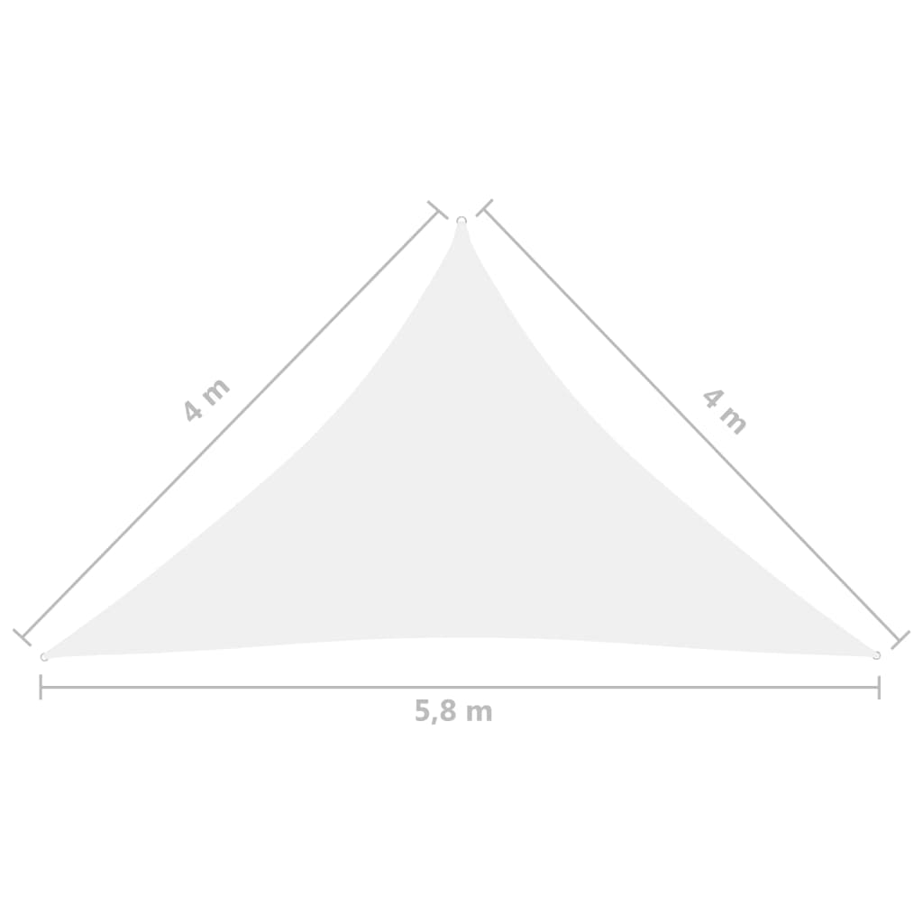 Parasole a Vela in Tessuto Oxford Triangolare 4x4x5,8m Bianco