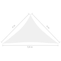 Parasole a Vela in Tessuto Oxford Triangolare 4x4x5,8m Bianco