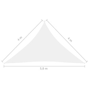 Parasole a Vela in Tessuto Oxford Triangolare 4x4x5,8m Bianco