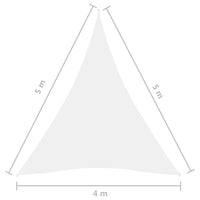 Parasole a Vela Oxford Triangolare 4x5x5 m Bianco