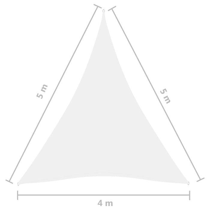 Parasole a Vela Oxford Triangolare 4x5x5 m Bianco 135289