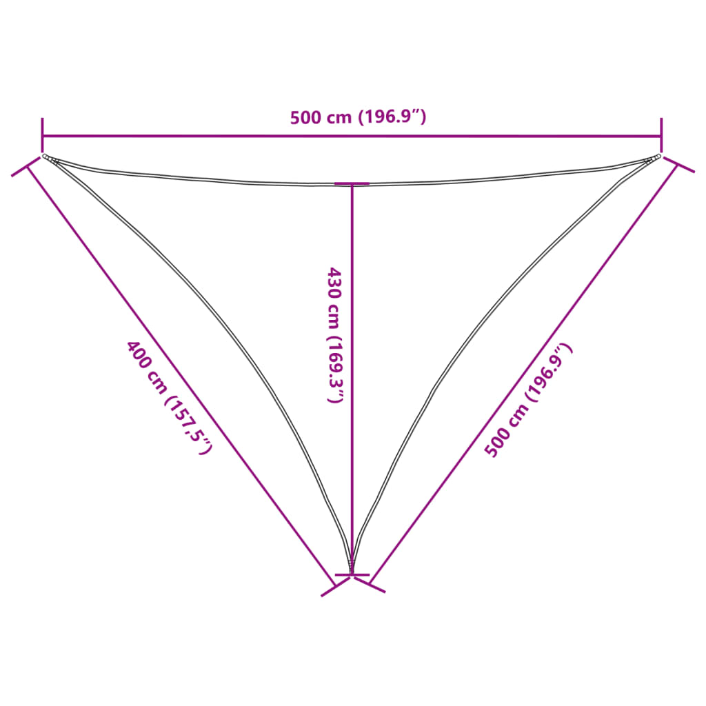 Parasole a Vela Oxford Triangolare 4x5x5 m Bianco 135289