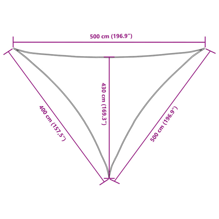 Parasole a Vela Oxford Triangolare 4x5x5 m Bianco 135289