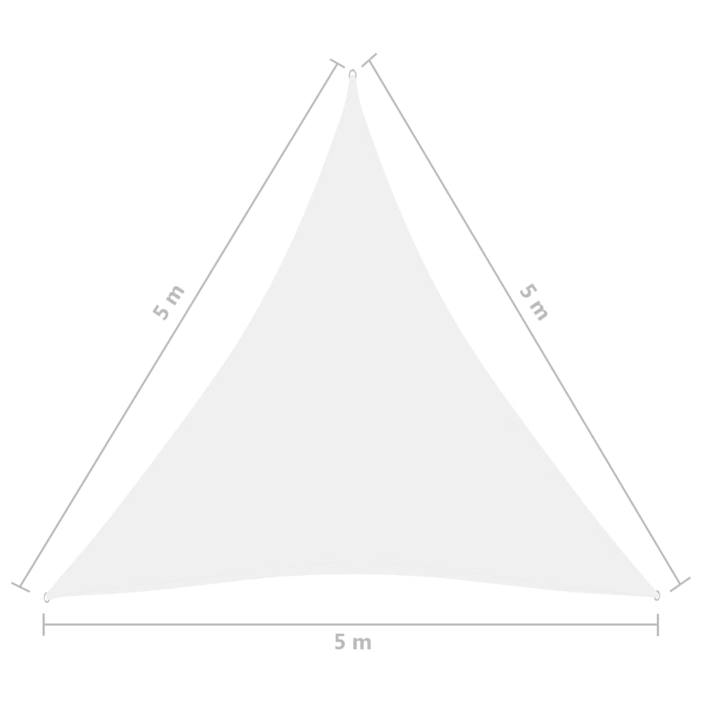 Parasole a Vela Oxford Triangolare 5x5x5 m Bianco