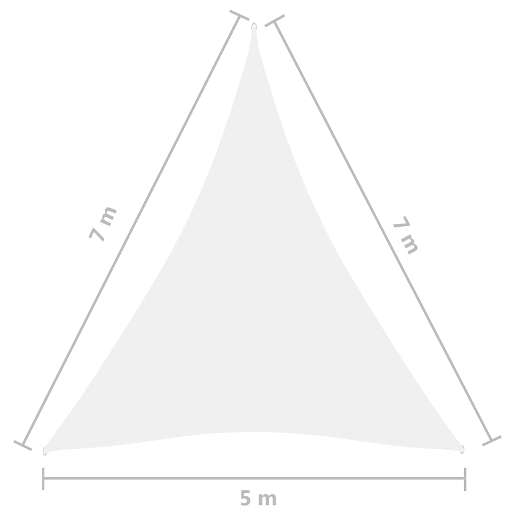 Parasole a Vela Oxford Triangolare 5x7x7 m Bianco cod mxl 15146