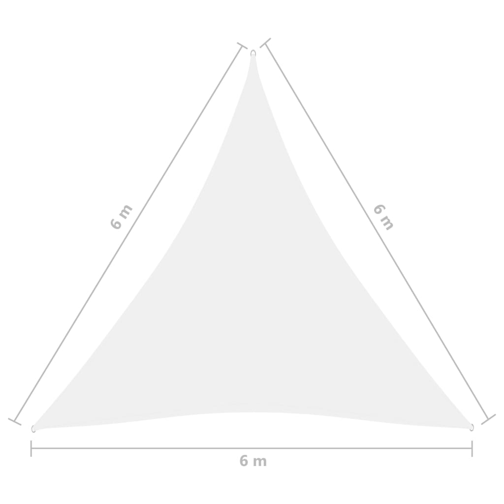 Parasole a Vela in Tessuto Oxford Triangolare 6x6x6 m Bianco