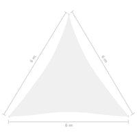 Parasole a Vela in Tessuto Oxford Triangolare 6x6x6 m Bianco