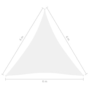 Parasole a Vela in Tessuto Oxford Triangolare 6x6x6 m Bianco