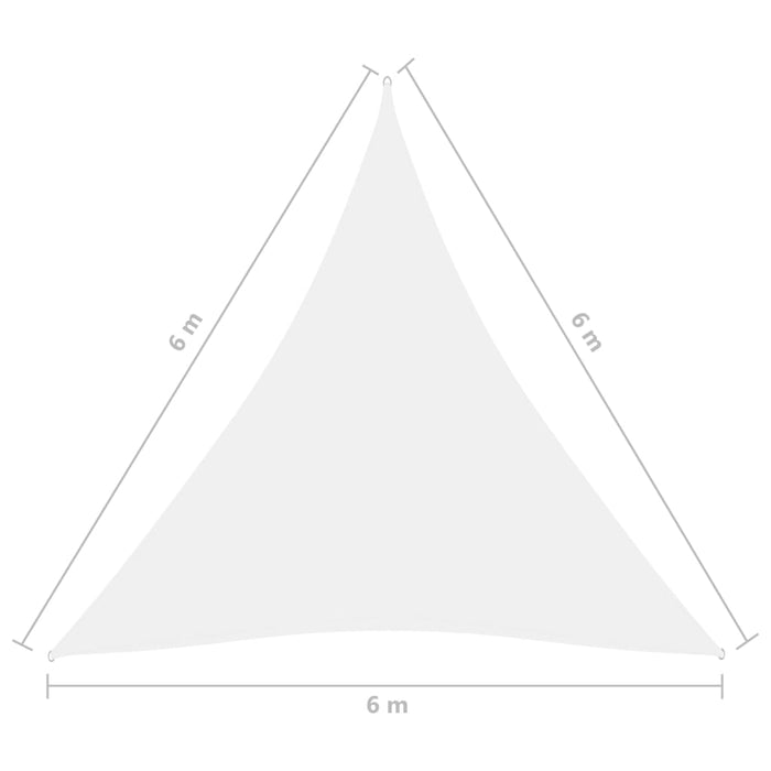 Parasole a Vela in Tessuto Oxford Triangolare 6x6x6 m Bianco