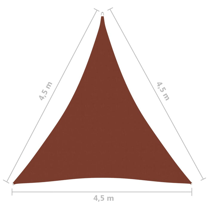 Parasole a Vela Oxford Triangolare 4,5x4,5x4,5 m Terracotta 135398