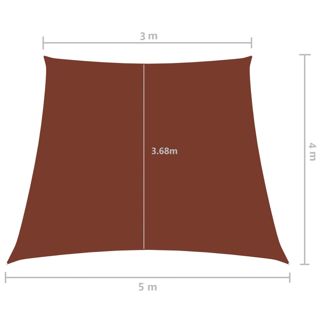 Parasole a Vela in Tela Oxford a Trapezio 3/5x4 m Terracotta