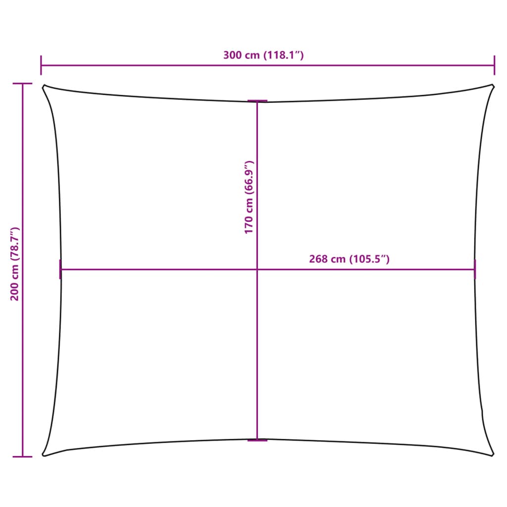 Parasole a Vela Oxford Rettangolare 2x3 m Talpa 135420