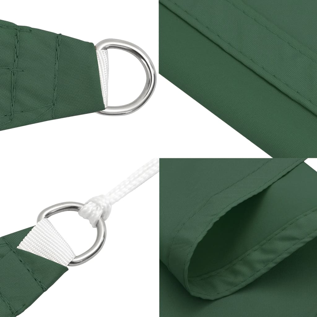 Parasole a Vela in Tela Oxford Quadrato 4,5x4,5 m Verde Scuro