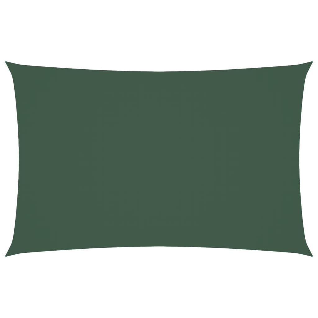 Parasole a Vela Oxford Rettangolare 2x5 m Verde Scuro 135479