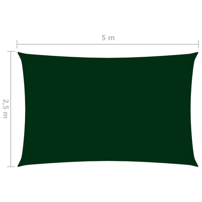 Parasole a Vela Oxford Rettangolare 2,5x5 m Verde Scuro 135484