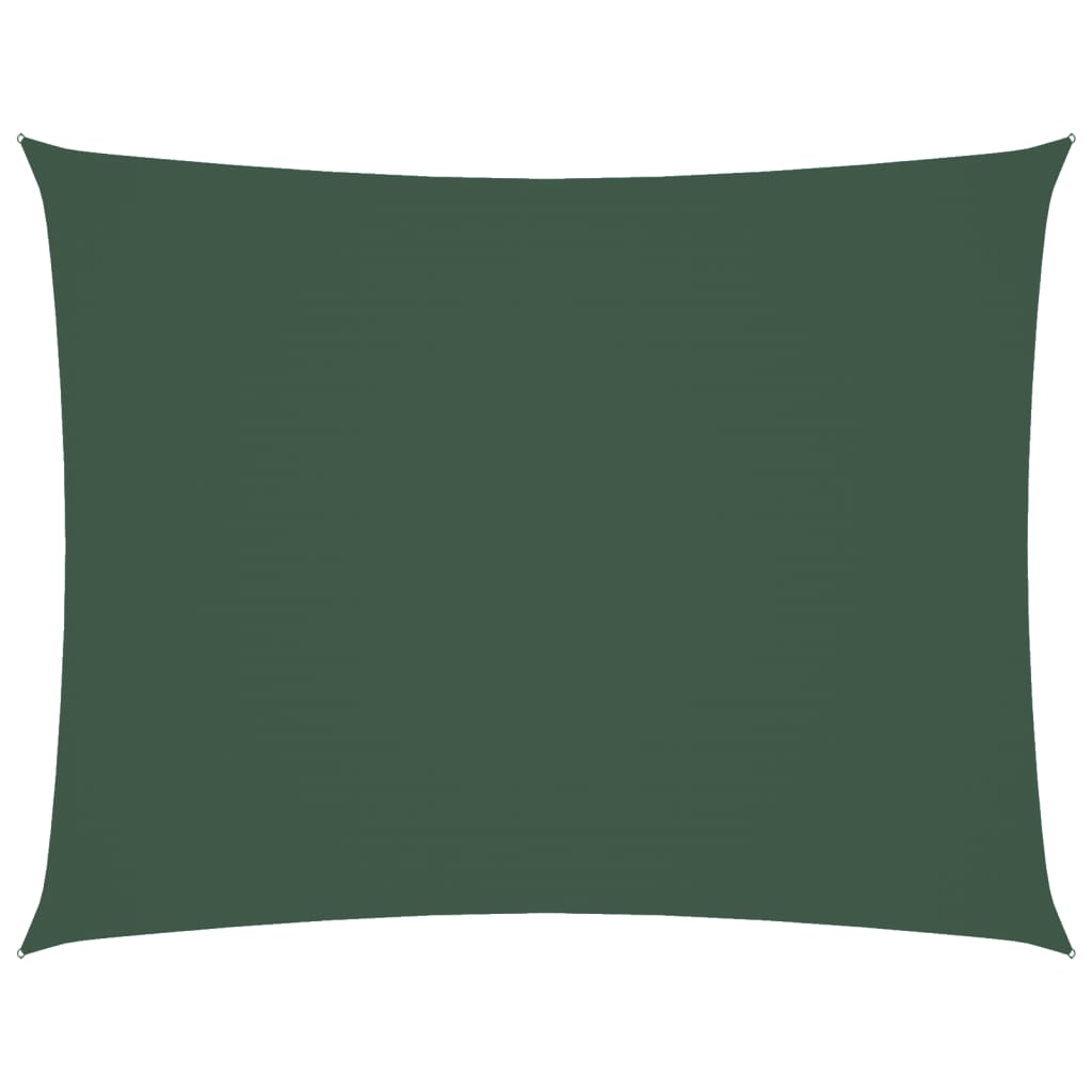 Parasole a Vela Oxford Rettangolare 5x7 m Verde Scuro 135495