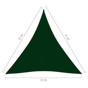 Parasole a Vela Oxford Triangolare 4x4x4 m Verde Scuro 135506