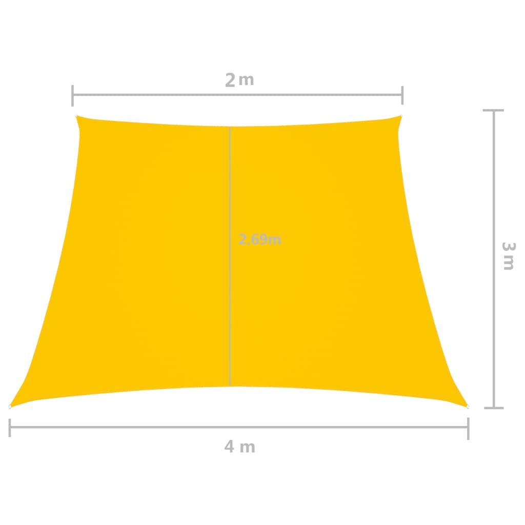 Parasole a Vela in Tela Oxford a Trapezio 2/4x3 m Giallo