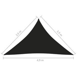 Parasole a Vela Oxford Triangolare 3,5x3,5x4,9 m Nero 135780