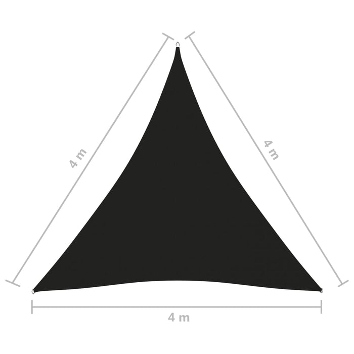 Parasole a Vela Oxford Triangolare 4x4x4 m Nero 135781