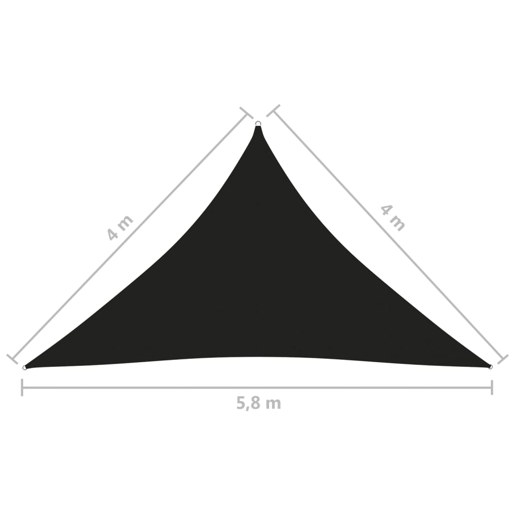 Parasole a Vela Oxford Triangolare 4x4x5,8 m Nero 135782