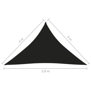 Parasole a Vela Oxford Triangolare 4x4x5,8 m Nero 135782