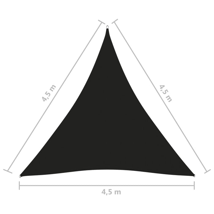 Parasole a Vela Oxford Triangolare 4,5x4,5x4,5 m Nero