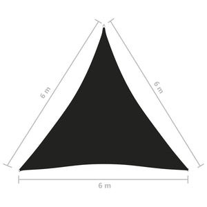 Parasole a Vela in Tessuto Oxford Triangolare 6x6x6 m Nero 135790