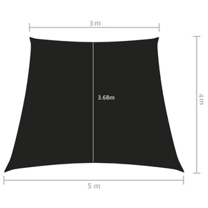 Parasole a Vela in Tela Oxford a Trapezio 3/5x4 m Nero 135793