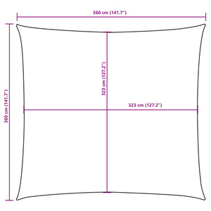 Vela Parasole in Tessuto Oxford Quadrata 3,6x3,6 m Marrone 135798