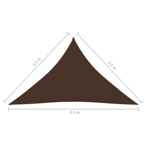 Parasole a Vela Oxford Triangolare 3,5x3,5x4,9 m Marrone