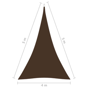 Parasole a Vela Oxford Triangolare 4x5x5 m Marrone 135839