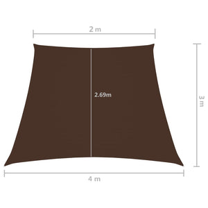 Parasole a Vela in Tela Oxford a Trapezio 2/4x3 m Marrone