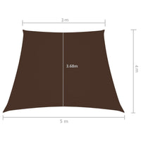 Parasole a Vela in Tela Oxford a Trapezio 3/5x4 m Marrone cod 9258