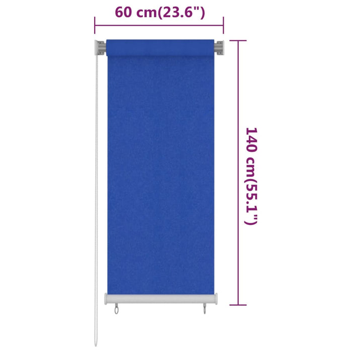 Tenda a Rullo per Esterni 60x140 cm Blu HDPE