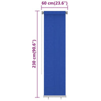 Tenda a Rullo per Esterni 60x230 cm Blu HDPE 312848