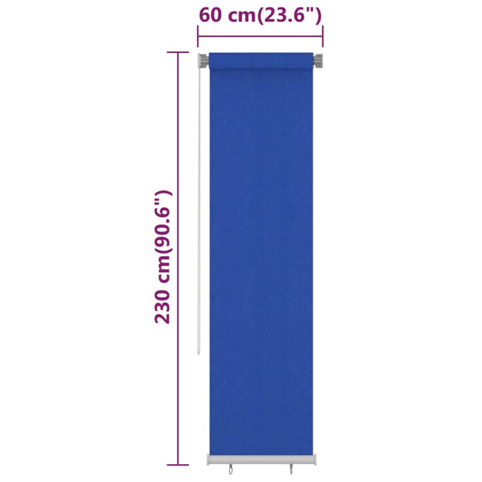 Tenda a Rullo per Esterni 60x230 cm Blu HDPE 312848