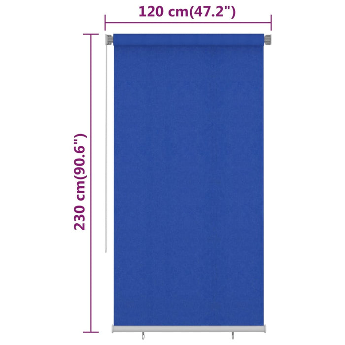 Tenda a Rullo per Esterni 120x230 cm Blu HDPE 312851