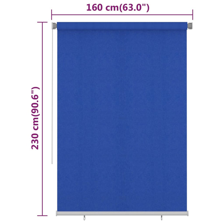 Tenda a Rullo per Esterni 160x230 cm Blu HDPE cod mxl 40528