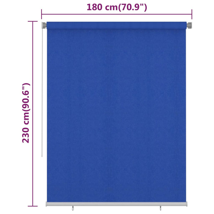 Tenda a Rullo per Esterni 180x230 cm Blu HDPE