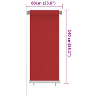 Tenda a Rullo per Esterni 60x140 cm Rosso in HDPE 312887