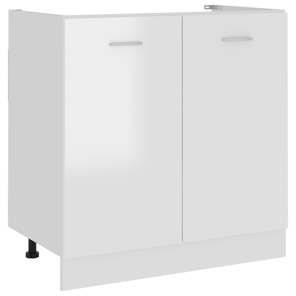 Mobile Sottolavello Bianco Lucido 80x46x81,5 Legno Multistratocod mxl 96994